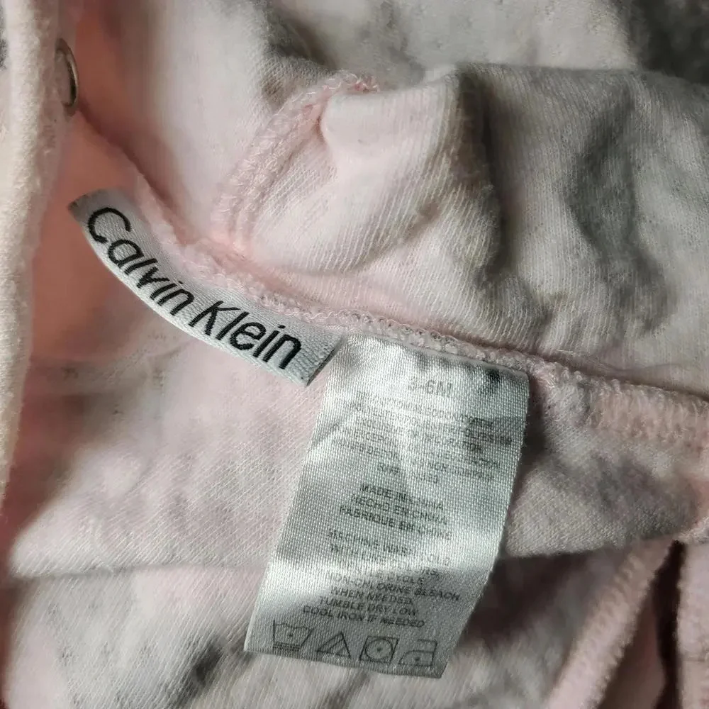 Calvin Klein Baby Girl Pink and Gray Heart Jacket Size 3-6M